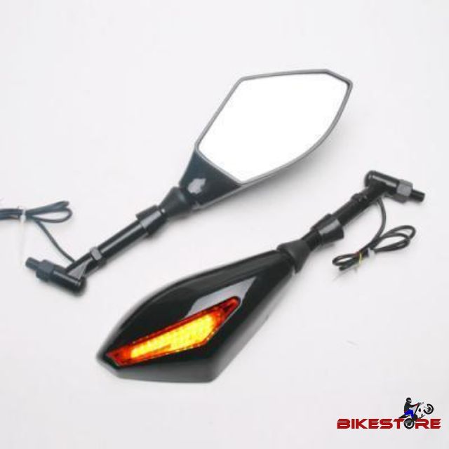 Universal Streetbike Mirrors with LED Indicators